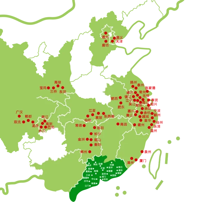 菜亿箩重点区域业务覆盖地图